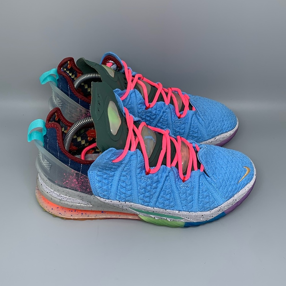 Nike LeBron 18 Best‎ of 1-9 Light Blue Basketball Shoes Dm2813-400 Men’s Sz 8.5